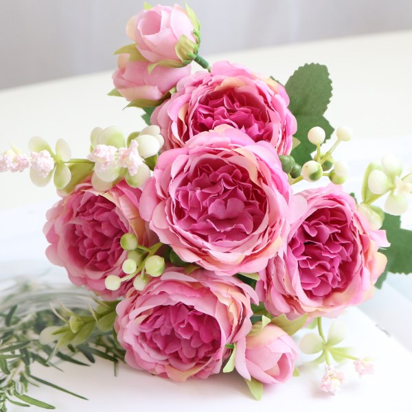 3 buntar konstgjorda blommor utomhus UV-beständiga falska blommor