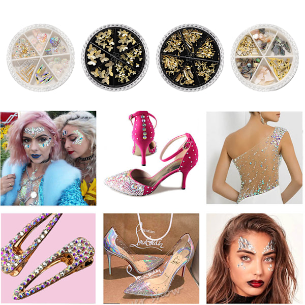 Neglecharms med flad bagside - Rhinestones