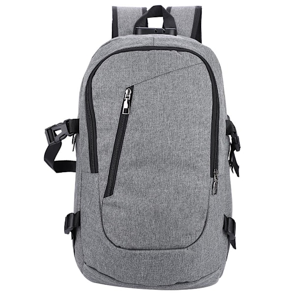 Anti-theft Password Lock Student Backpack Bag for Outdoor Travel Leisure ​(Light Grey)