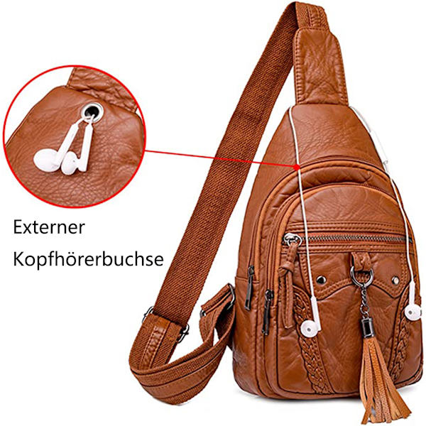 Slingväska för kvinnor Liten bröstväska Läderaxelväskor Mobiltelefon Axelväska Crossbody Shoulder Vattentät handväska Miniväska för utomhussporter,