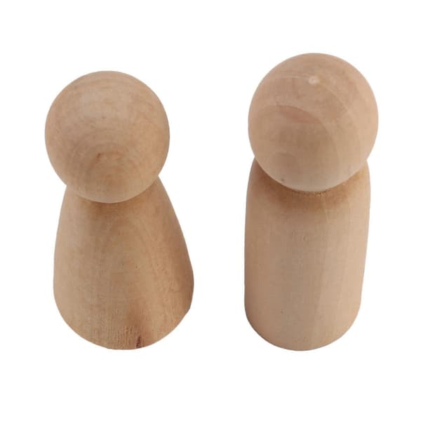 10 Stykker 65 Mm Ubehandlede Trepluggedukker Små Tredukker Kropper Folk Dekorasjoner, Trefarge