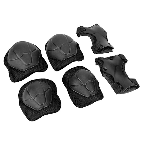 6 st Barn Skyddsutrustning Skydd Skateboard Handled Armbåge Knäskydd Set (Svart)