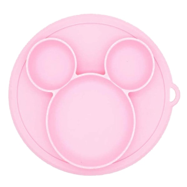 Bärbar Sugkoppstallrik i Silikon för Småbarn, Säker för Bebisar Livsmedelsgodkänd Silikon Ergonomiskt Designat Bestickset för Självmatning, Bärbar Non