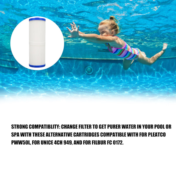 Poolfilter Polyester Mesh Barnfilter Element Ersättning för Pleatco PWW50L