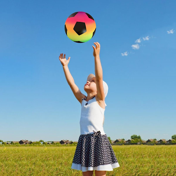 9 tum PVC-lekboll för barn studsande sparkboll för trädgårdspark och strand utomhuskul, regnbågsfotboll