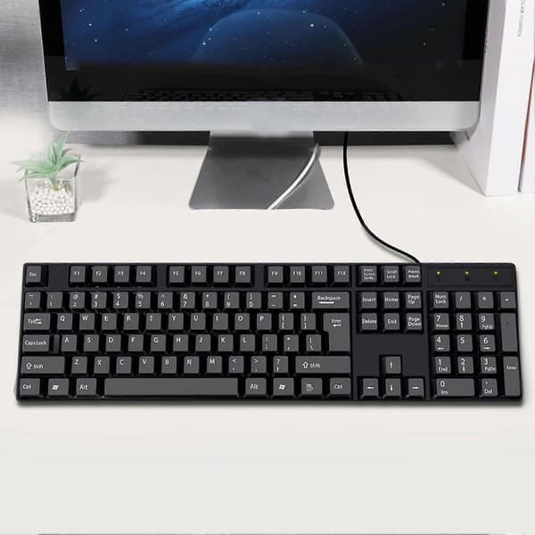 K1800 Kablet Tastatur 104 Taster Fuld Størrelse Ergonomisk Stille USB Kontor Desktop Computer PC Tastatur til Windows til Mac til OS