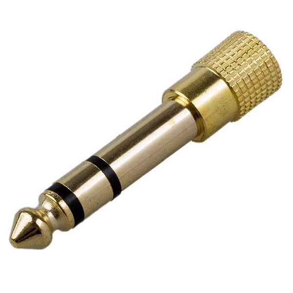 Kvalitets Hovedtelefon Adapter Stereo Guld Stik 1/4\" (6.3mm) Han Til 1/8\" (3.5mm) Hun