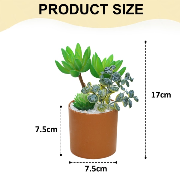 2 stk. kunstige sukkulenter kombination bonsai kreativ