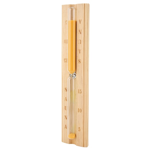 Bastusandtimglas, massivt trä och högkvalitativt värmebeständigt glas, roterande bastutimglas, exakt tid vit sand bastu SPA-rumstimer, hemlock
