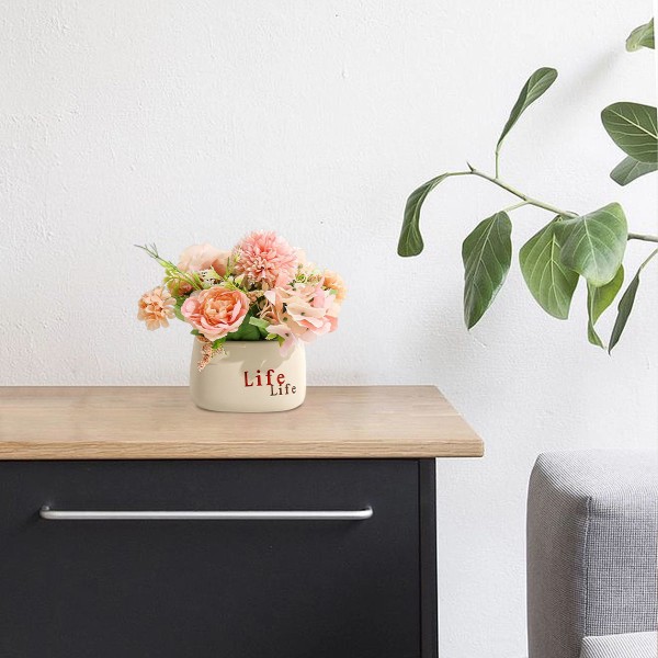 Kunstige blomster, falske blomster, grønne planter, potteplanter