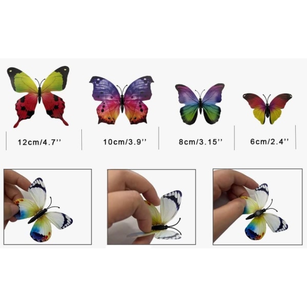 72 Pack 3D Butterfly Väggdekor, Butterfly Sticker Avtagbar