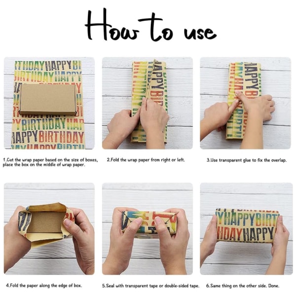 Ko-hud födelsedagspresent Inslagning Retro presentförpackning Inslagning papper