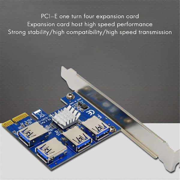 PCI-e till PCI-e Riser-kort 1 till 4 1x till 16x USB 3.0 Slot Hub Adapter för Bitcoin Mining Miner BTC De