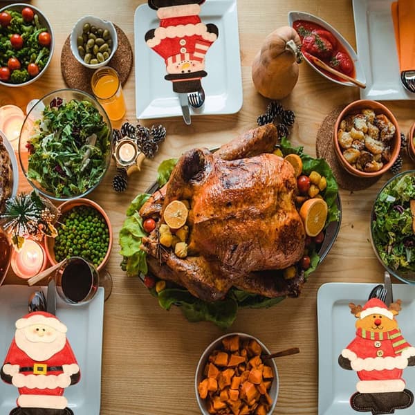 6-delt festlig bestikkglede julebestikkposesett