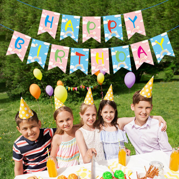 Glad födelsedag banderoll, montera färgglad födelsedag banderoll