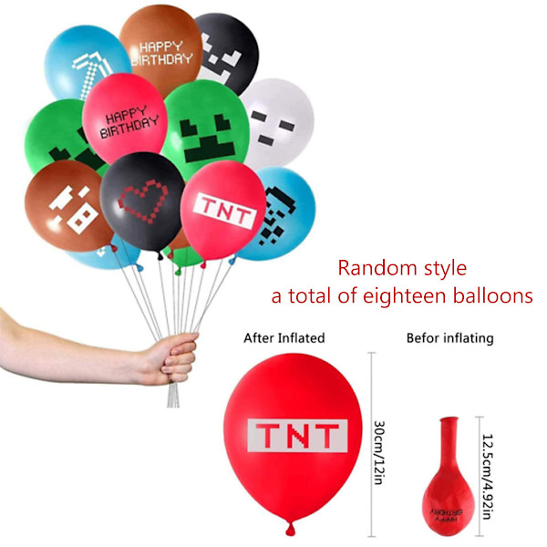 19 stykker af min verden festballon sæt-18 luftballon+1 flag trækflag