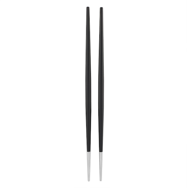 304 Rustfritt Stål Spisepinner Japanske Sushi Spisepinner Bestikksett (Sølv Svart)