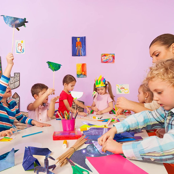 Origamipappersats 200 ark Dubbelsidiga tryckta mönster Kvadrat för konst och hantverksprojekt