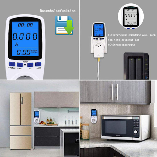 Smart Energy Spänningsmätare, 7 Visningslägen för Anpassad Visning, Digital LCD-skärm för Oöverträffad Klarhet, Realtidsövervakning för Optimering