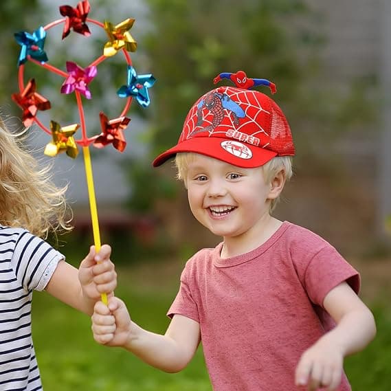 2 barnas Spider Man baseballcaps (rød og blå), Spider Man