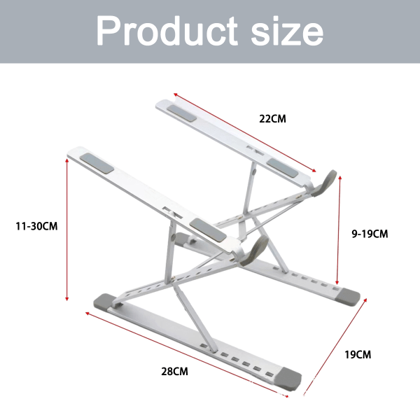 Justerbar laptopstander, bærbar laptopforhøjer egnet til