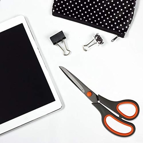 Precision Cutting Titan -sakset, 8\" monikäyttötyökalu titaanipinnoitetuilla terillä ja ergonomisella muotoilulla, toimistoon, kotiin, kouluun, ompeluun ja askarteluun