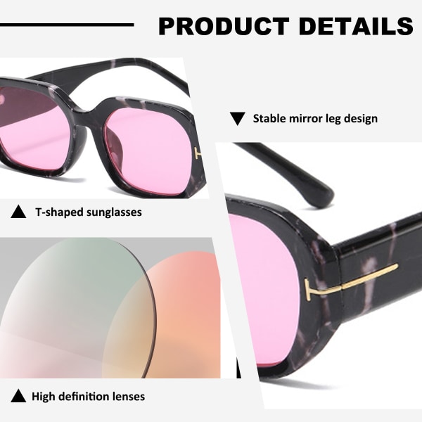 T-formade rektangulära solglasögon street fashion solglasögon, tillverkade
