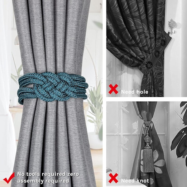 2-pack starka magnetiska gardinuppsättningar Uppgradering nordisk enkel St