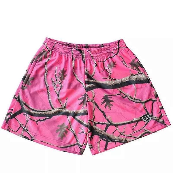 Camo-shorts för män, atletiska, snabbtorkande basketshorts i mesh med elastisk midja White m