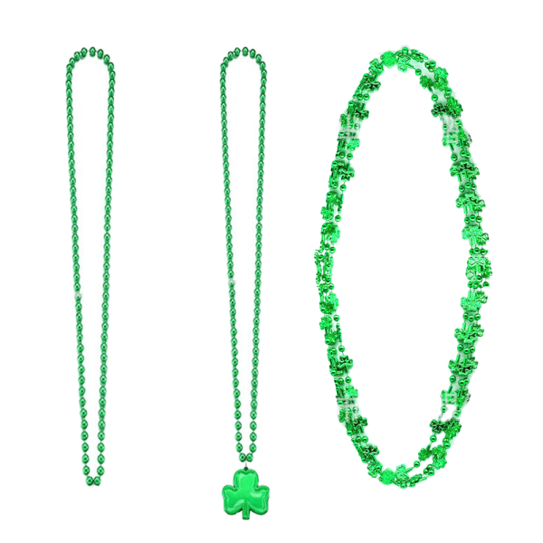 18ST St. Patrick's Day Shamrock Halsband Clover Green Bead