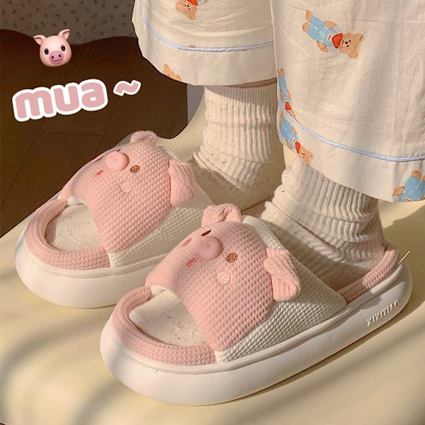 Tegnefilm Gris Tøfler Kvinder Kawaii Hjem Tøfler Søde Tøfler f