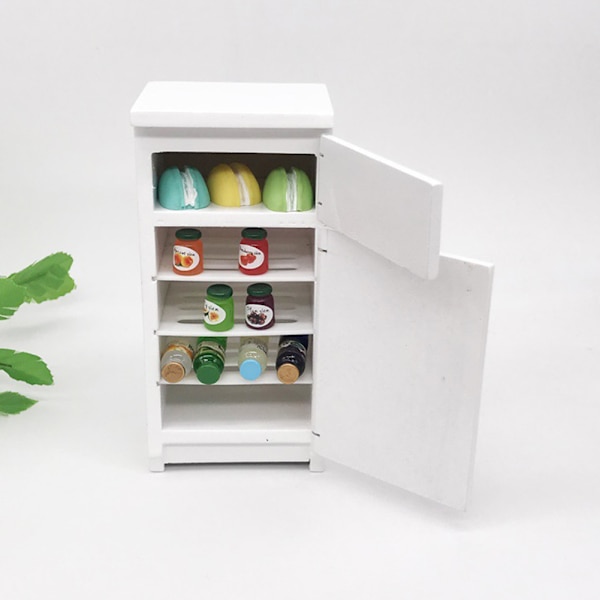 1:12 Vit Minikylskåp Utmärkt Möbelmodell Kök Tillbehör, Miniatyr Möbelmodell