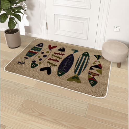 Linne Matta Golvmatta 50 * 80cm Entrédörrmatta Kök Halkfri