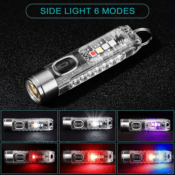 Ultralätt Nyckelringsficklampa, Extra Högt CRI-ljus EDC Liten Storlek, USB-C Uppladdningsbar För Snabb Laddning På 35 Minuter, Vattentät Design