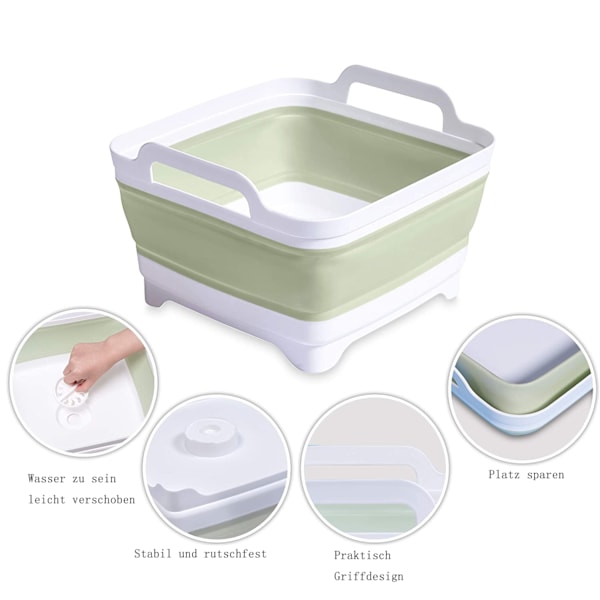 Hopfällbar diskbalja för utomhusbruk, termoplastiskt gummi Tpr bärbar diskho säkerställer hållbarhet och flexibilitet för camping, husbilsresor