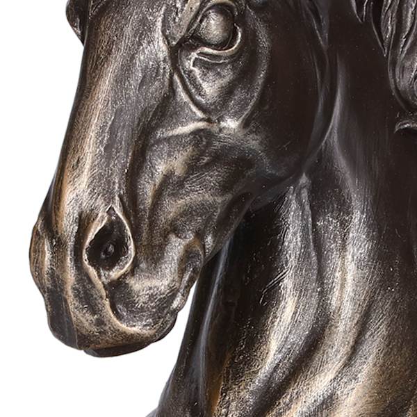 Multifunktionel Hestehoved Skulptur Resin Heste Bogstøtter til Hjem Kontor Stue BS20900 Bronze Hest