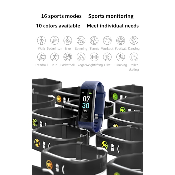 Nyt Smart Armbånd Fitness Tracker med Blodtryksmåler