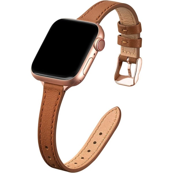 Compatible with Apple Watch strap 38mm 40mm 41mm, genuine replacement leather strap, slim and lightweight strap for the iwatch series 7/6/5/4/3/2/1