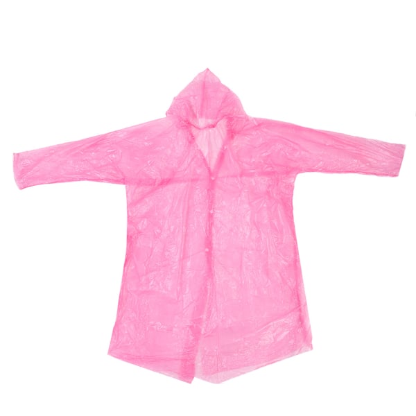 5 st Engångs Utomhus Camping Transparent Regnrock Färgglad Regnkappa (Rosa)
