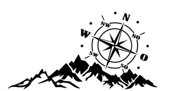 Mountain Compass Bilklistremerke 56*30cm