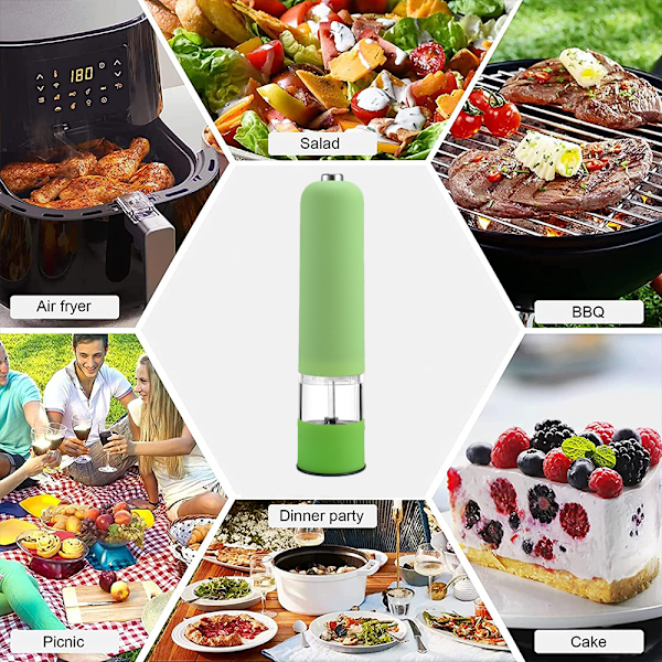 Batteridriven salt- och pepparkvarnset (2 kvarnar)