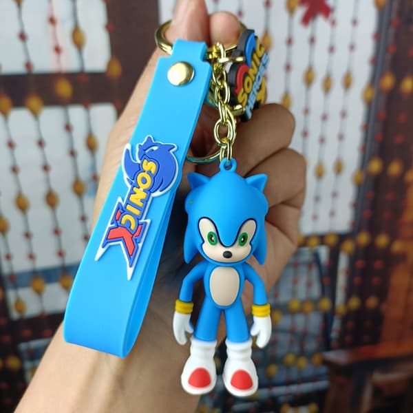 Sonic the Hedgehog Tecknad Figur Nyckelring, Anime Väskberlock - Blå blue