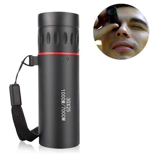 Mini 30x25 HD Optisk Monokular med Lavt Nattesyn, Bærbar Fokus Teleskop Zoom 10X Rækkevidde til Rejser og Jagt