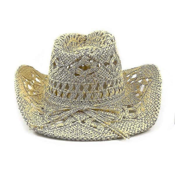 Håndlaget Cowboyhatt for Kvinner/Menn - Perforert, Bredbremmet, Sommer, Strand, Solhatt