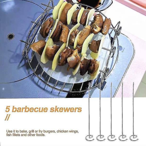 Dubbellagersställ med 5 grillspett, för Airfryers