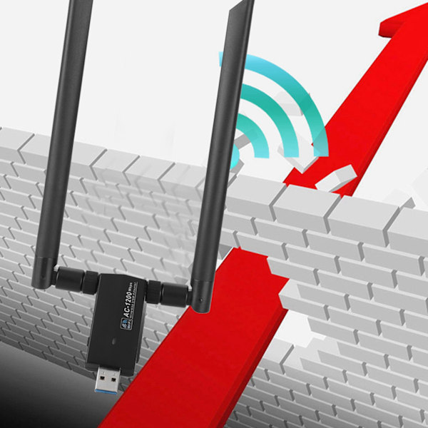 AC USB 5.8G Dobbelbånds Wifi Dongle Adapter Trådløst Nettverkskort