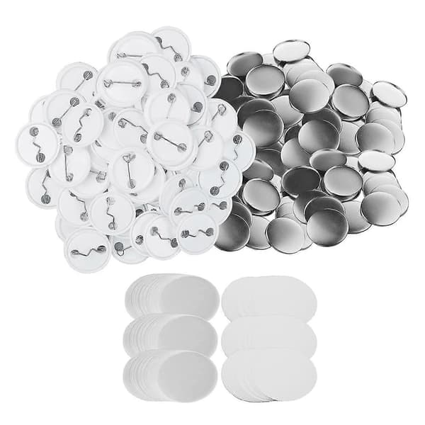 300 sett 32 mm/1,25 tommer knapper for 58 mm knapper, sirkulær knapp