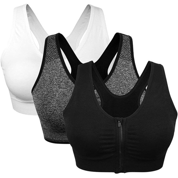 3pcs Sports Underwear, Black+White+Gray, Size L