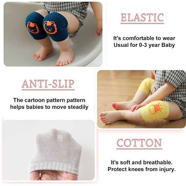 2 par babystrumpor skyddar armbågsskydd småbarn krypande knä