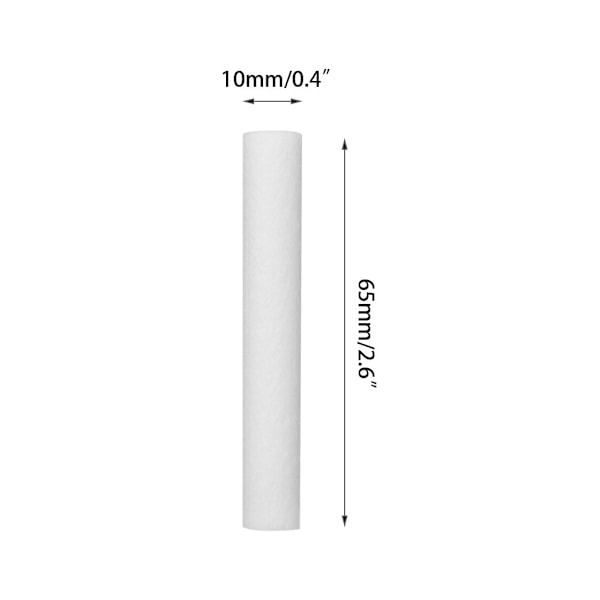 10 stk Myke Erstatningsfilter Økologisk Filterbomullsstav for USB Luftfukter (65 x 10 mm)